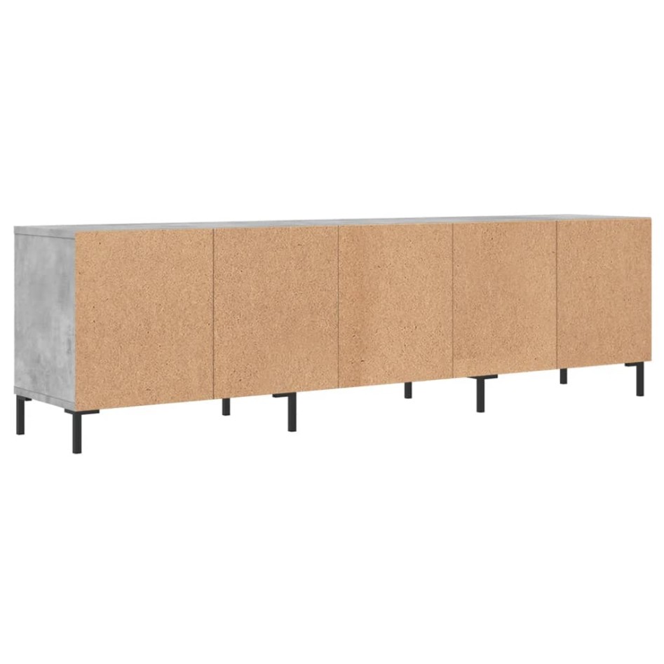 Mueble de TV madera contrachapada gris hormigón 150x30x44,5