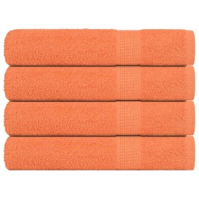 Toallas 4 uds 100% algodón naranja 100x200 cm 600