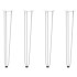 Patas de mesa tipo horquilla 4 uds acero macizo blanco 72