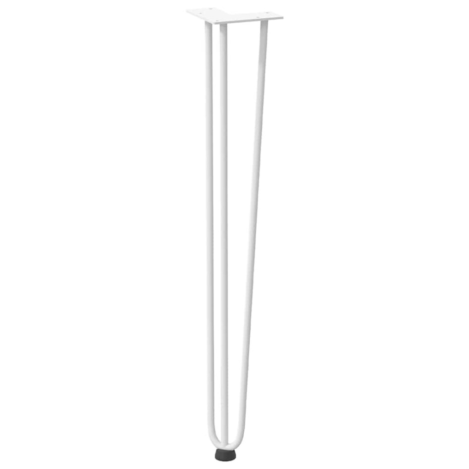 Patas de mesa tipo horquilla 4 uds acero macizo blanco 72
