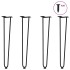 Patas de mesa tipo horquilla 4 uds acero macizo negro 72