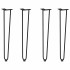 Patas de mesa tipo horquilla 4 uds acero macizo negro 72