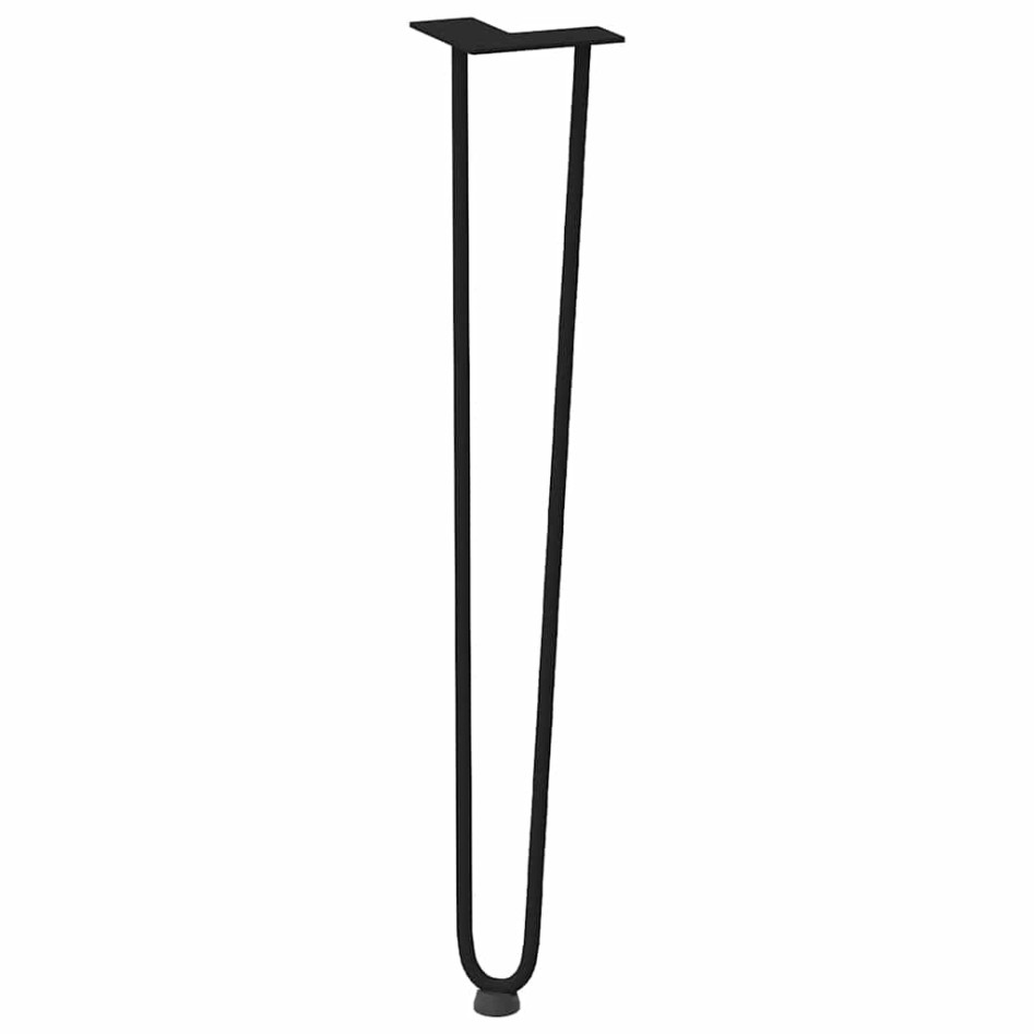 Patas de mesa tipo horquilla 4 uds acero macizo negro 72