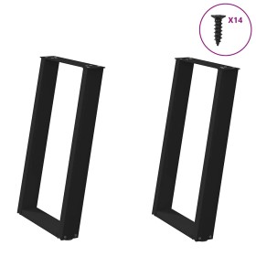 Patas para mesa comedor forma U 2uds acero negro 60x(72-73)