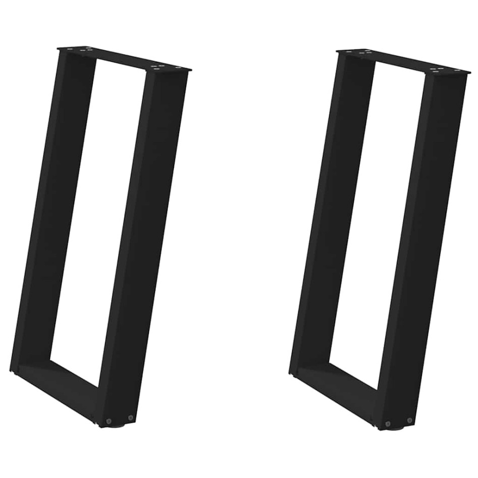 Patas para mesa comedor forma U 2uds acero negro 60x(72-73)
