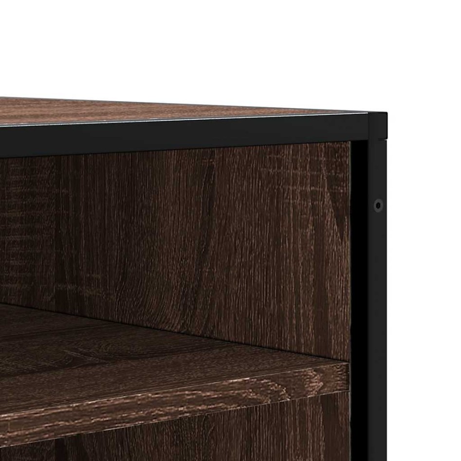 Banco zapatero madera de ingeniería marrón roble 84x40x53,5