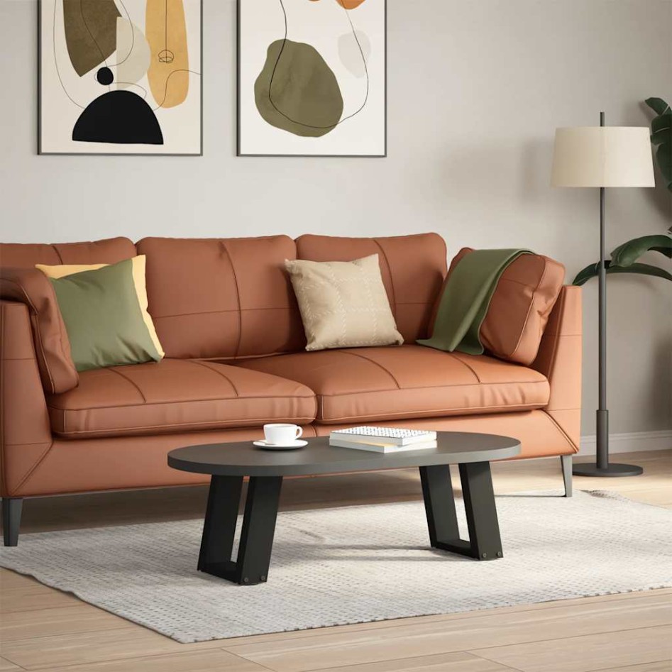 Patas de mesa de centro forma U 2uds acero negro 30x(30-31)