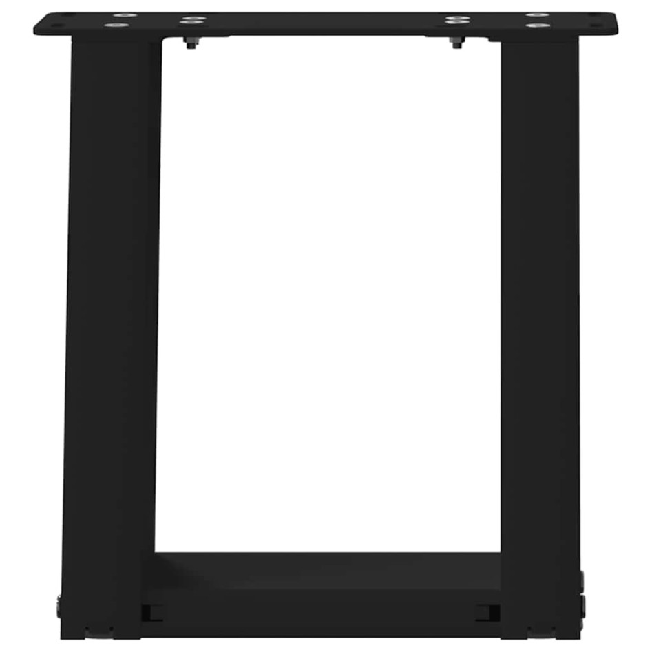 Patas de mesa de centro forma U 2uds acero negro 30x(30-31)