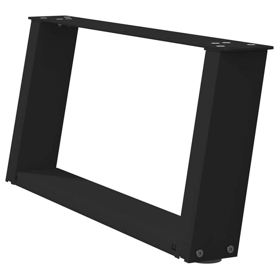 Patas de mesa de centro forma U 2uds acero negro 60x(30-31)