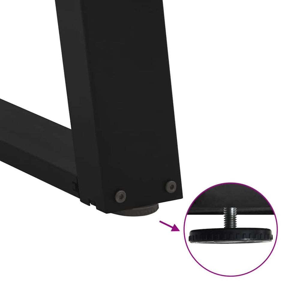 Patas de mesa de centro forma U 2uds acero negro 60x(30-31)