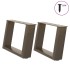 Patas de mesa centro forma U 2uds acero natural 40x(30-31)