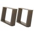 Patas de mesa centro forma U 2uds acero natural 40x(30-31)