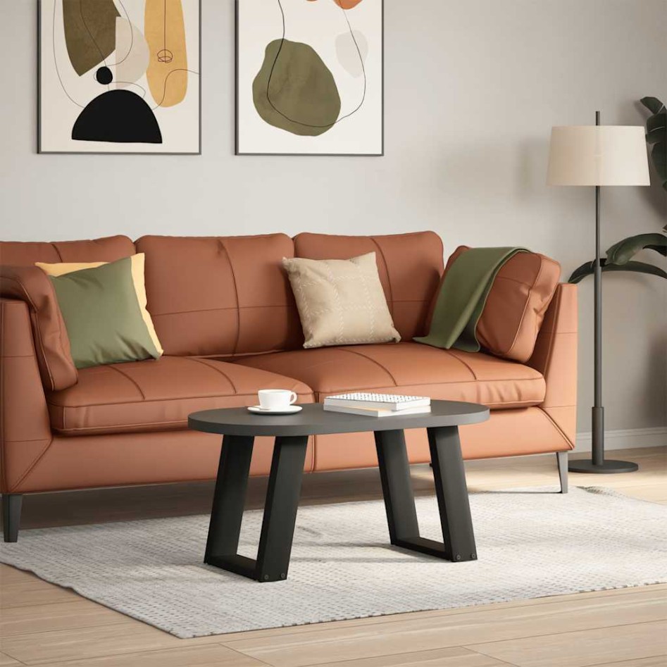 Patas de mesa de centro forma U 2uds acero negro 38x(42-43)