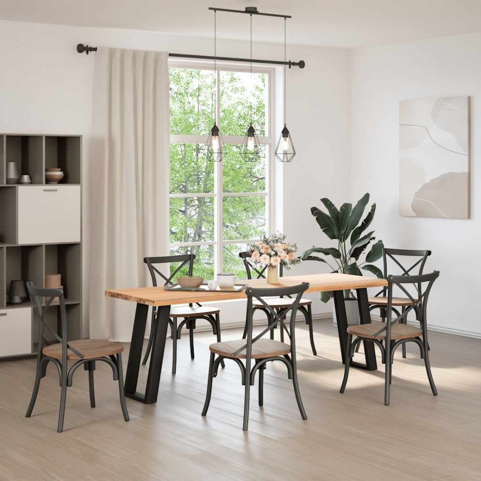 Patas de mesa consola en forma U 2 uds acero negro