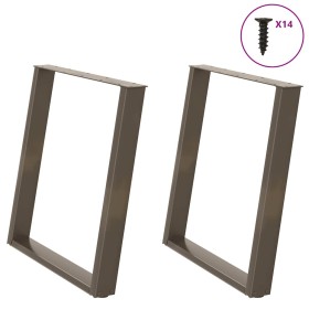 Patas para mesa comedor forma U 2uds acero natural