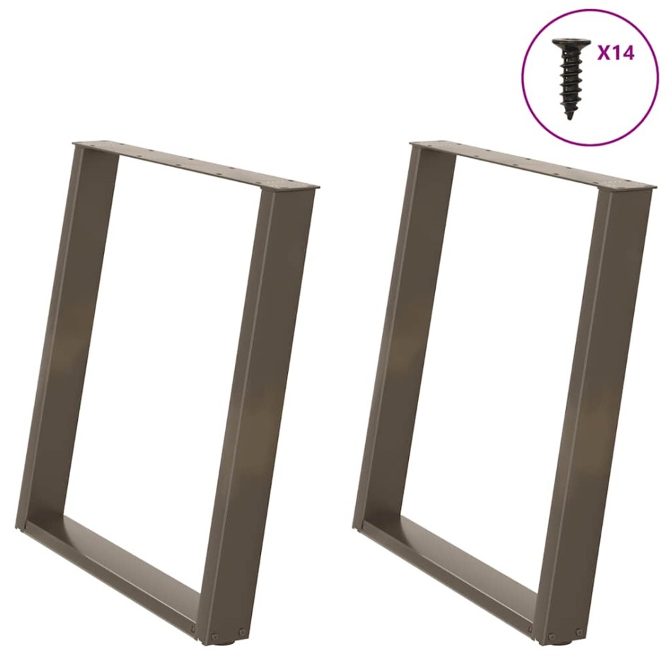 Patas para mesa comedor forma U 2uds acero natural