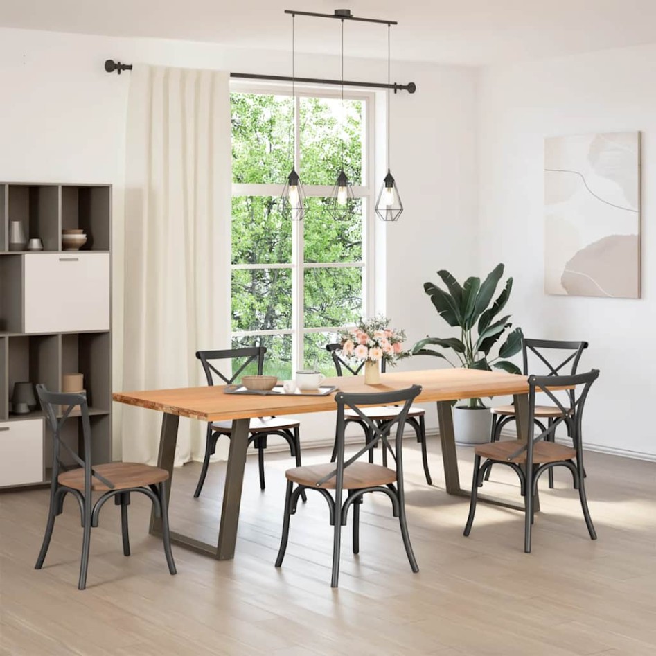 Patas para mesa comedor forma U 2uds acero natural