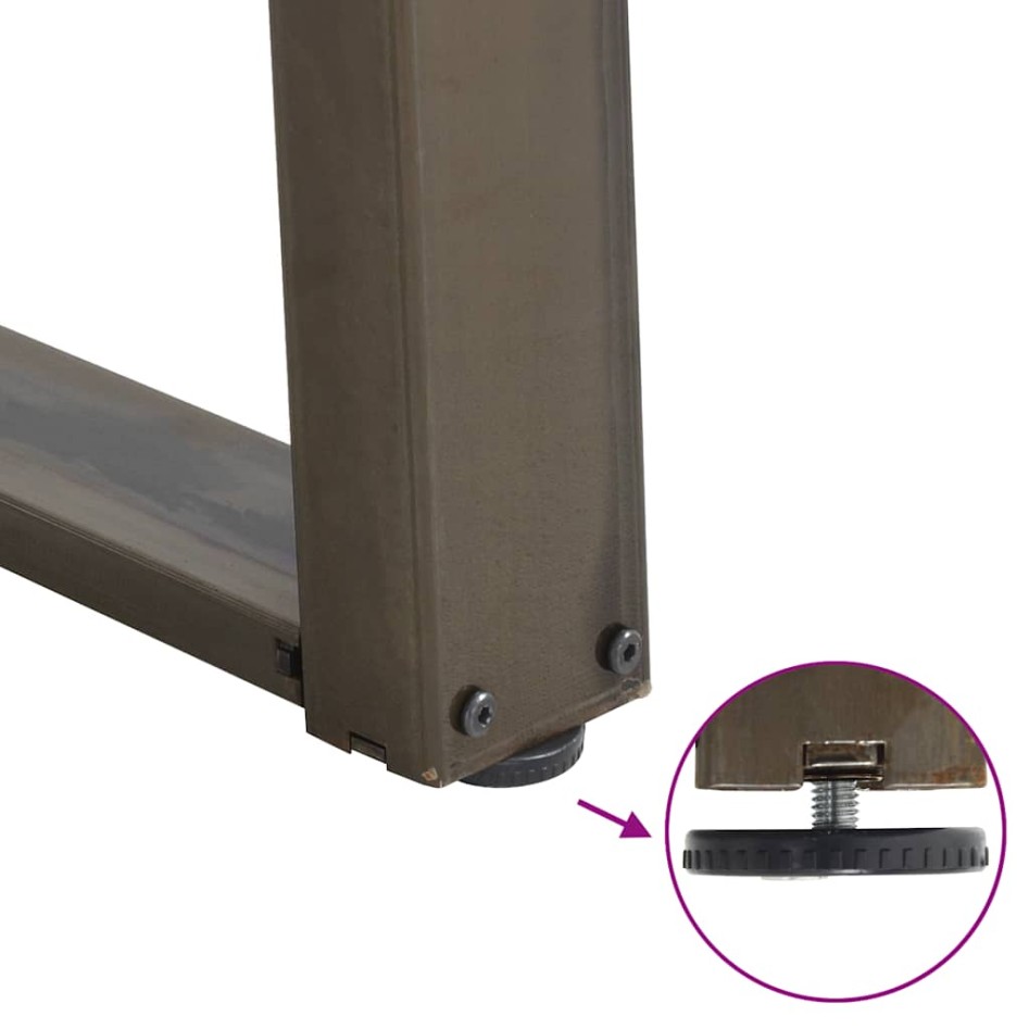 Patas para mesa comedor forma U 2uds acero natural