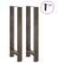 Patas para mesa de centro de acero natural 2 uds