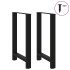 Patas de mesa de centro acero negro 2 uds 60x(90-91)