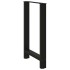 Patas de mesa de centro acero negro 2 uds 60x(90-91)