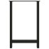 Patas de mesa de centro acero negro 2 uds 60x(90-91)