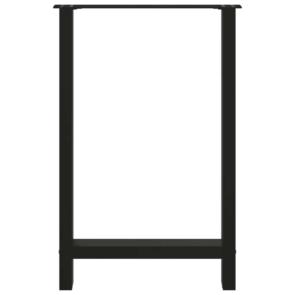 Patas de mesa de centro acero negro 2 uds 60x(90-91)