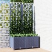 Jardinera con enrejado PP azul gris 80x40x136 cm