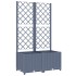 Jardinera con enrejado PP azul gris 80x40x136