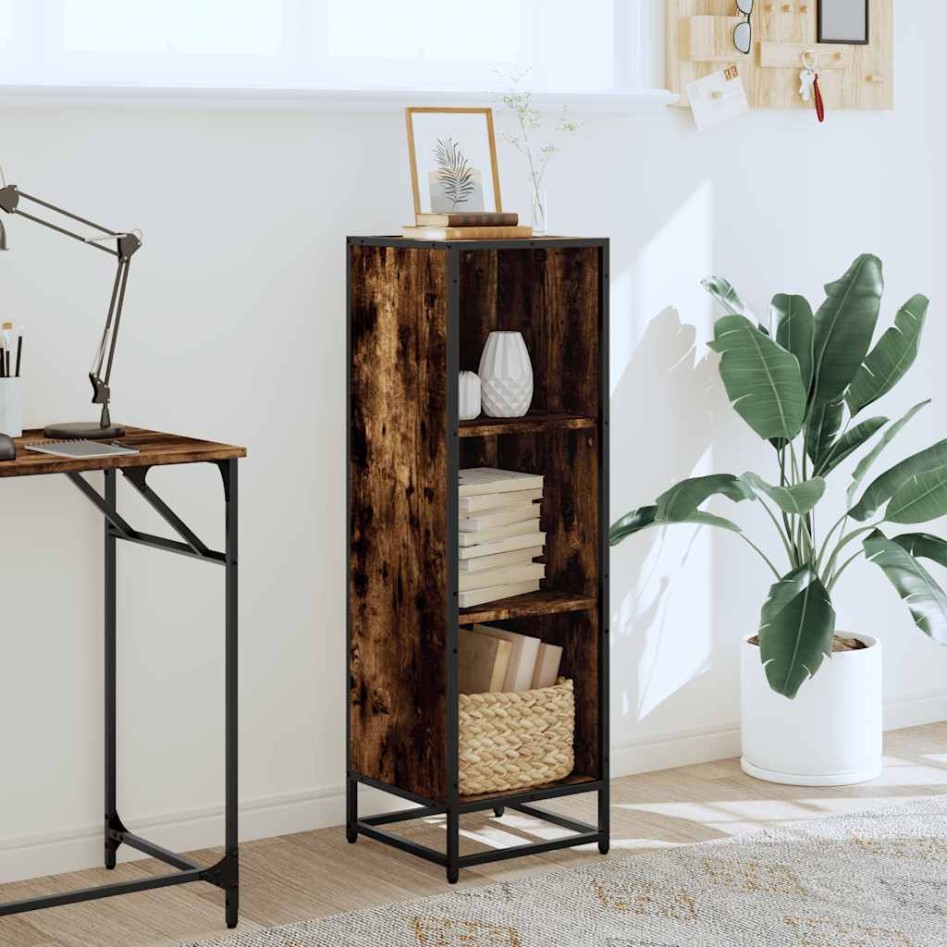 Estantería madera de ingeniería roble ahumado 33,5x33x107,5