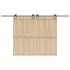 Kit de herrajes para puertas correderas acero negro 366