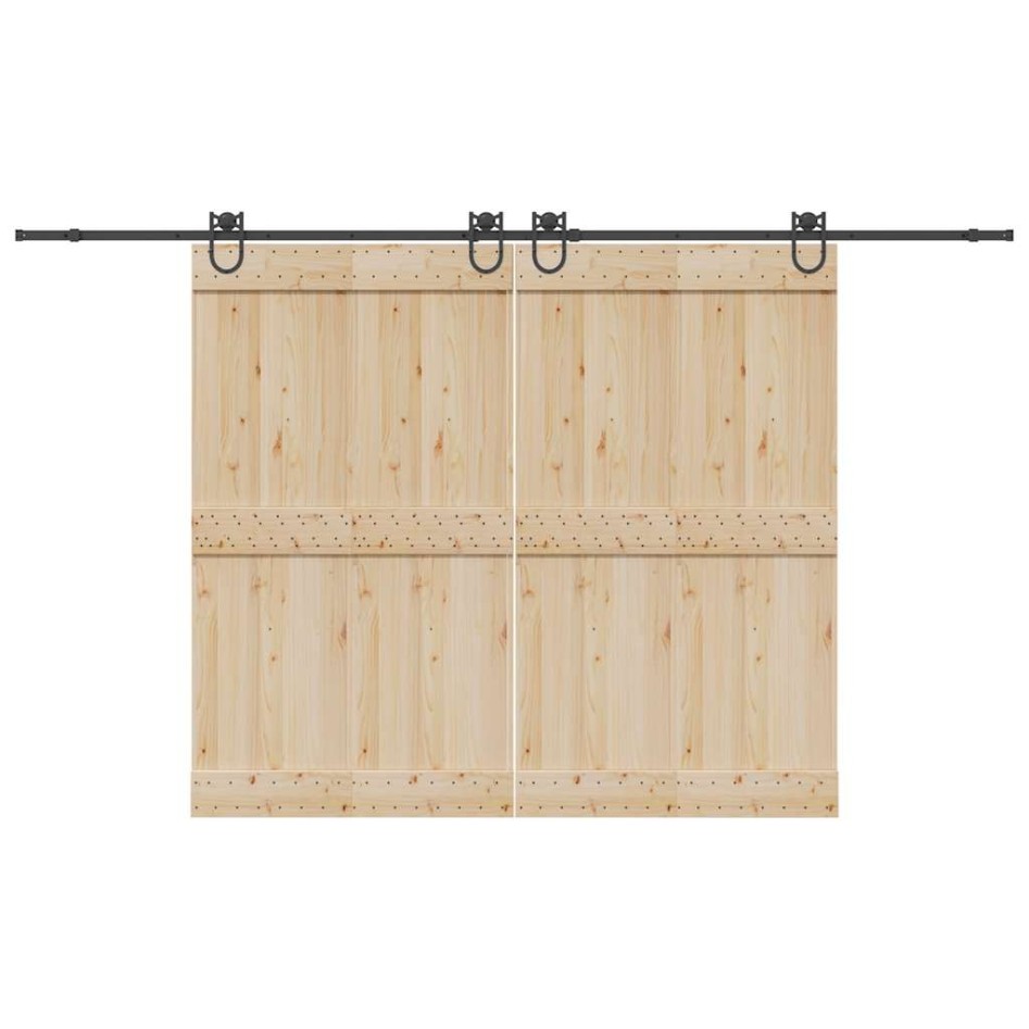 Kit de herrajes para puertas correderas acero negro 366