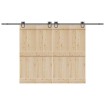 Kit de herrajes para puertas correderas acero negro 366 cm