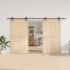 Kit de herrajes para puertas correderas acero negro 366