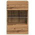 Muebles TV de pared luces LED 2 uds roble artisian