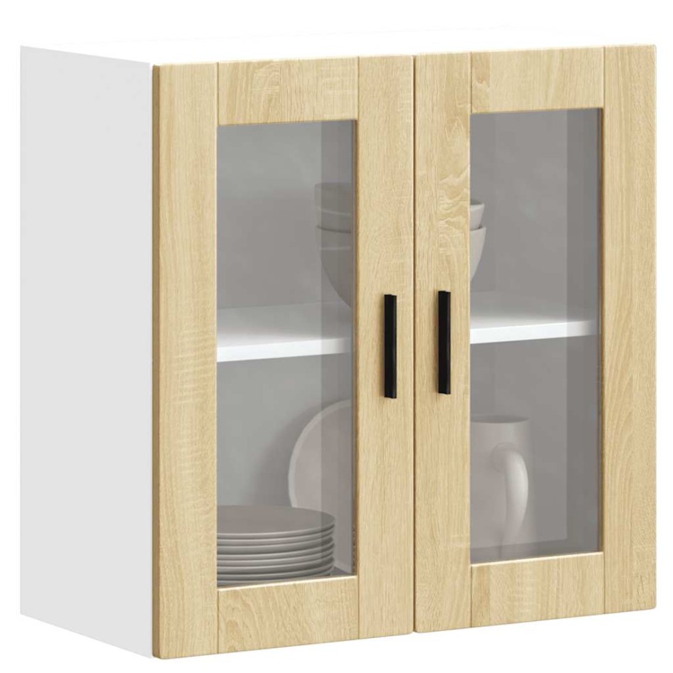 Armario de pared para cocina puerta cristal Porto roble