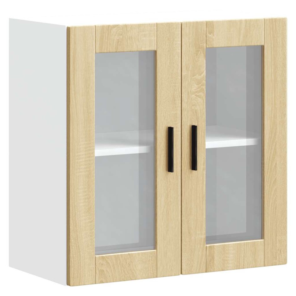 Armario de pared para cocina puerta cristal Porto roble