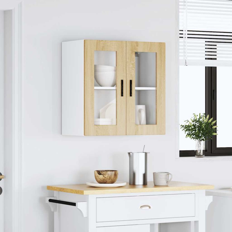 Armario de pared para cocina puerta cristal Porto roble