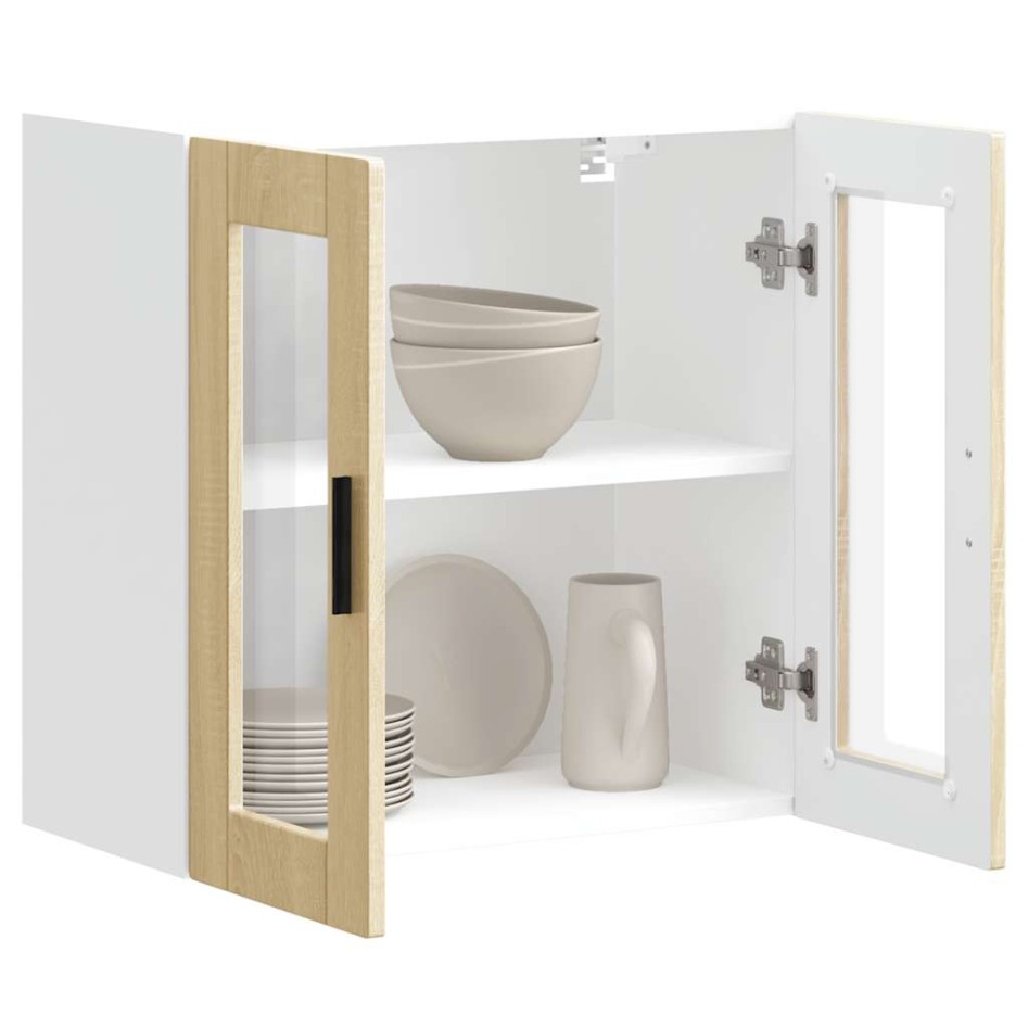 Armario de pared para cocina puerta cristal Porto roble