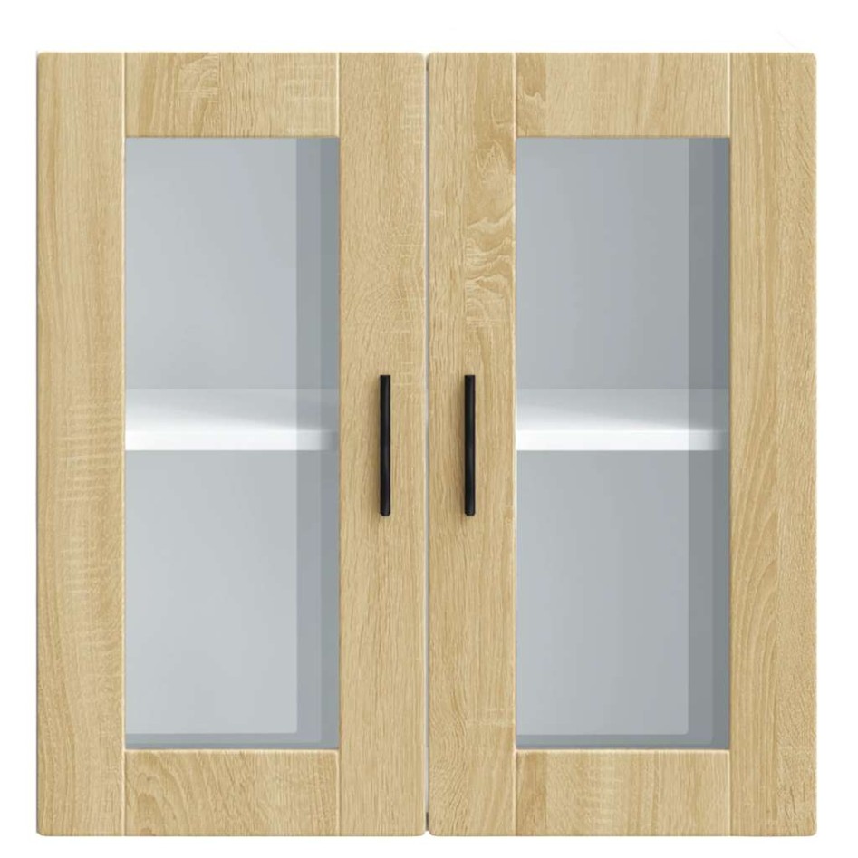 Armario de pared para cocina puerta cristal Porto roble