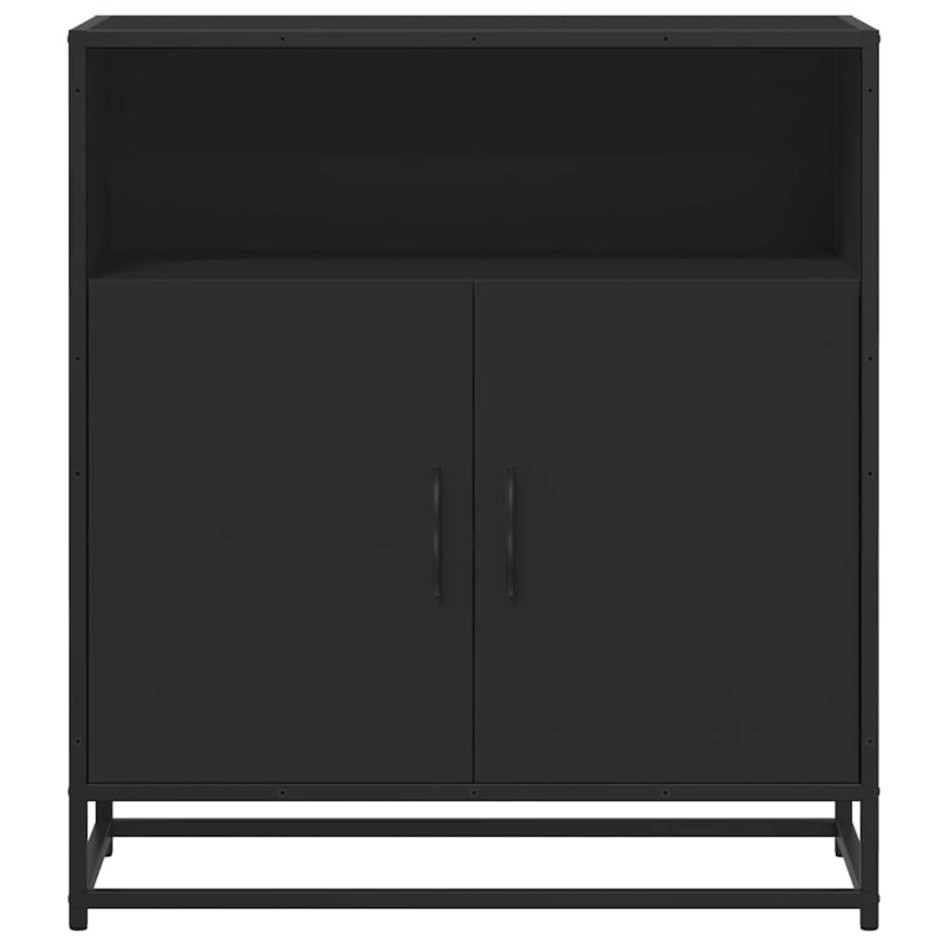 Aparador de madera de ingeniería negro 68x35x76