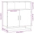 Aparador de madera de ingeniería negro 68x35x76