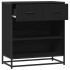 Aparador de madera de ingeniería negro 68x35x76