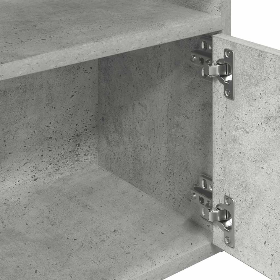 Estantería de madera de ingeniería gris hormigón 31x24x127