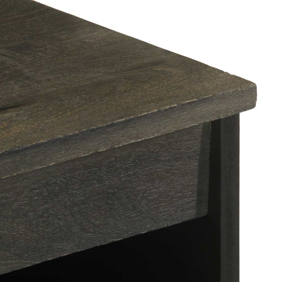 Aparador negro 60x33x75 cm madera maciza