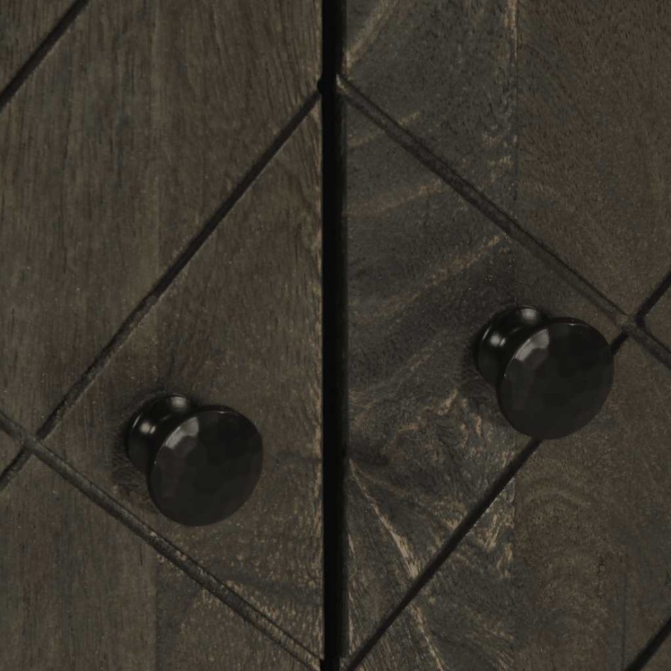 Aparador negro 60x33x75 cm madera maciza