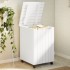 Cesta ropa sucia con ruedas RANA madera pino blanca 45x45x64