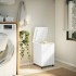 Cesta ropa sucia con ruedas RANA madera pino blanca 45x45x64