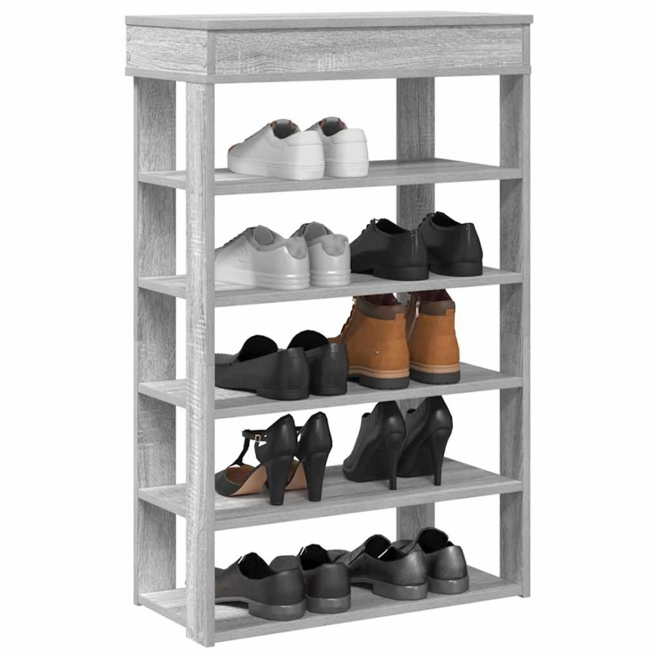 Mueble zapatero madera de ingeniería gris Sonoma 60x30x98