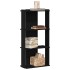 Librería de 3 estantes madera de ingeniería negro 60x30x120